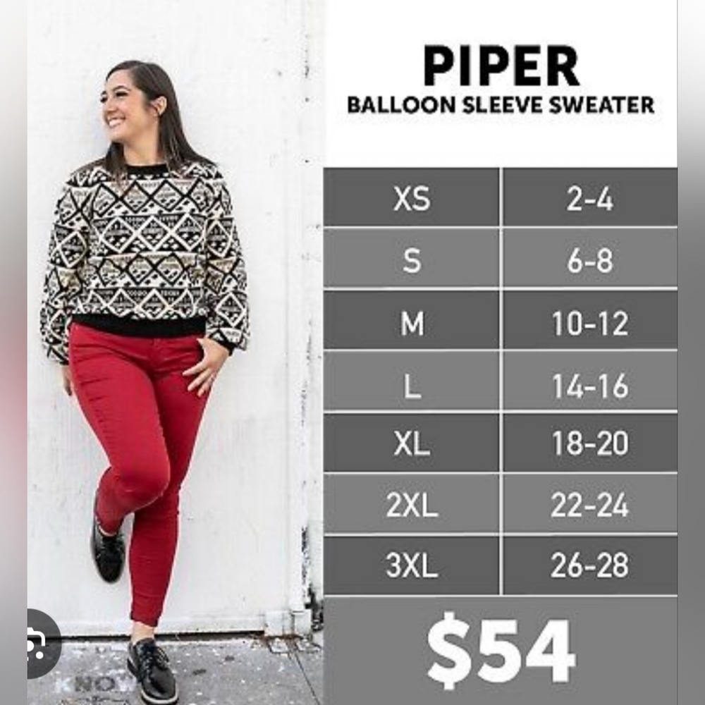 LuLaRoe Piper Sweater Large NWT - Picture 5 of 5